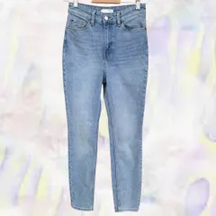 H&M　エイチアンドエム　ジーンズ　ブルー　レディース　デニム　Sサイズ　EUR34　スリム　タイト　ウォッシュ加工　ポケット