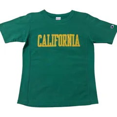 Champion リバースウィーブ 半袖Tシャツ CALIFORNIA プリント グリーン Mサイズ チャンピオン 古着