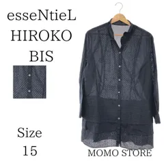 esseNtieL HIROKO BIS エッセンシャル ヒロコビス トップス カーディガン ロング シースルー ボタン 長袖 レディース ネイビー 15