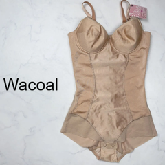 【新品タグ付き】Wacoal　ワコール　ボディスーツ　C75M　ランジェリー　下着ㅤKA　オークル　ベージュ　シンプル　フィット　ハリ　プレゼント　ギフト