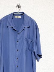 Tommy Bahama】90s S/S シルク100% ヘリンボーン織り オープン
