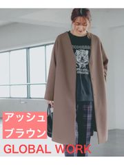 GLOBAL WORK 軽やかストレッチノーカラーコート