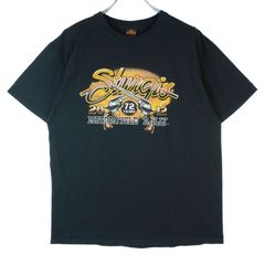 00sホットレザーズHot Leathers半袖Tシャツ両面プリントBIKEバイクバイカーMOTORCYCLEモーターサイクル黒ブラックフェード骸骨スケルトンvintageヴィンテージ40212