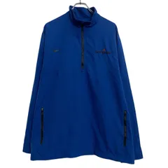NIKEGOLF ジャケット XL ブルー ナイキゴルフ ハーフジップ ビッグサイズ ワンポイント 刺繍 スポーティー 古着卸 アメリカ仕入 a703-5787