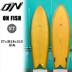 オオノシェイプ ONO SURFBOARDS ON FISH PU 5’7 x 20 1/8 x 2 1/2 32.4L CAMEL TINT TWIN FIN FCS2 BOX サーフィン サーフボード オルタナ系