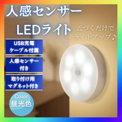 センサーライト 室内 人感 LED 廊下 天井 USB 明暗 白色