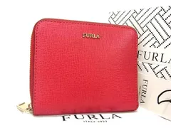 ■新品■未使用■ FURLA フルラ レザー ラウンドファスナー 財布 ウォレット レディース レッド系 BH1817 