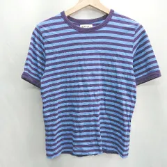 ◇ ⊂ BEAMS BOY ビームス ボーイ ボーダー柄 半袖 Ｔシャツ サイズ1 ブルー ネイビー レディース E  【1502030023145】