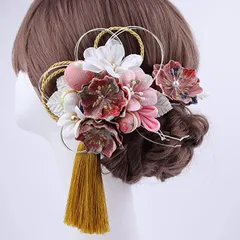 イナリ商事 レディス 髪飾り 成人式 卒業式 結婚式 専用ケース付き(Pink,  クイーン)