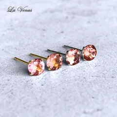 ✴︎つけっぱなしOK✴︎ 天然 ピンクトルマリン 宝石質 AAA 一粒 ピアス 4mm 316 サージカルステンレス 両耳用 金属アレルギー対策 スタッド 10月誕生石