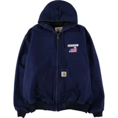 古着 80~90年代 カーハート Carhartt アクティブジャケット 星条旗柄 ダックフルジップパーカー USA製 メンズXXL相当/eaa587254