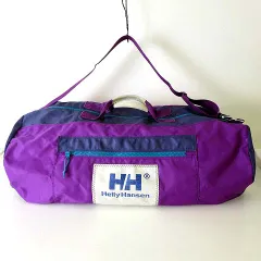 ヘリーハンセン HELLY HANSEN ヴィンテージ ボストンバッグ ショルダーバッグ ナイロン ロゴ ビッグ プリント 紫 パープル 紺 ネイビー かばん 鞄 カバン レア 希少のサムネイル