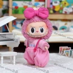 ラブブLabubu用　ぬいぐるみ服　17cm着せ替え着ぐるみ　ローズピンク　初代+2代目+3代目　海外限定　新品未使用