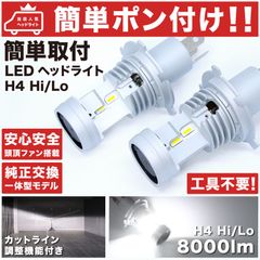 【簡単ポン付け】 R32 スカイライン角目N1ヘッド LEDヘッドライト H4 Hi/Lo [H1.5～H6.11] 左右2個セット【純正球と交換するだけ簡単取付】 ※バラスト不要※ LEDバルブ 純正交換 カーパーツ カスタム