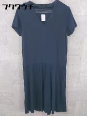 超美品 【ジョセフ Joseph】ストレッチ生地 半袖ワンピース (レディース) ブラック size38 ストレッチ ◇LO1744◇