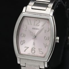 稼働中】SEIKO 1F21-0AE0 トノー型 ピンク文字盤 クォーツ - メルカリ