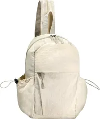 unizom ボディバッグ メンズ レディース ショルダーバッグ 2way リュックにもなる 大容量 軽量 おしゃれ 斜めがけ 通勤 旅行 アウトドア(ホワイト)