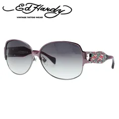 エドハーディー サングラス EdHardy TWO ROSE パープルガン/グレーグラデーション UVカットのサムネイル