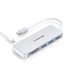 LENTION6in1USBType-CハブPD充電60WUSB3.0x3MicroSD/SDカードリーダーUHS-I対応CB-C16s交換アダプターMacMacBookProAir、iPhone15PlusPro