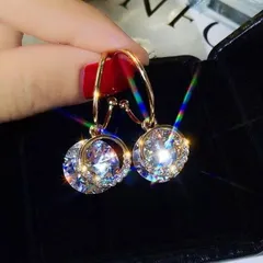 サークル 丸型ピアス 大粒 キラキラ レディース ビジュー ゆらゆら 姫 ゆめかわ 大人 フォーマル パーティー ギフト 贈り物 贈りもの 新品