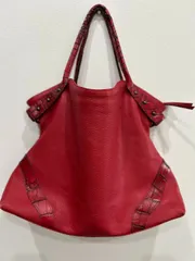 赤色 トートバッグ レザー 鰐革調 デザイン