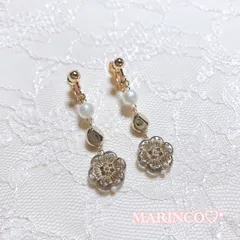 大人可愛い お花 透明 揺れる 上品 きらめきフラワー／クリア(NO.970)