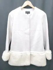 ◇ QUEENS COURT クイーンズコート フェイクファー 2way 長袖 コート サイズ1 ライトベージュ レディース P  【1406180038601】