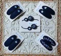 ヘアーピン　ヘアーゴム　髪留め　手刺繍入　お受験　通園　通学