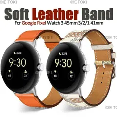 Google Pixel Watch 3用ユニセックスレザーストラップ レトロなプリントバンド 通気性のあるアクセサリー 2  1  3  45mm  41mm