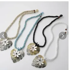 シェルネックレス モンステラ&フラワーacn3010