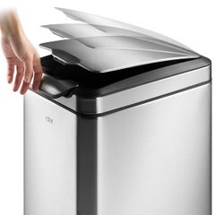 ごみ箱 スリム 20L おしゃれ リビング フタ付き スタイリッシュ シルバー 銀 ゴミ箱 EKO 【toh-6951800656727】