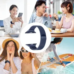 Apple Watch バンド ステンレス留め金製 無段階調節 ブラック 41mm