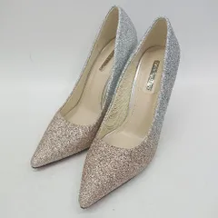 ◇ ⊂ PLATINO DEUX プラティノデュックス グリッター パンプスシューズ サイズ23 シルバー系 レディース E  【1507250015727】