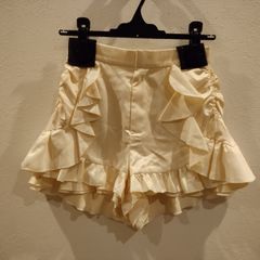 SNIDEL  サテンフリルショートパンツ　ホワイト