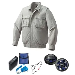 KU91900 空調服 R 綿薄手 脇下マチ付き FAN2400SPBB・RD9261・LISUPER1セット モスグリーン LL