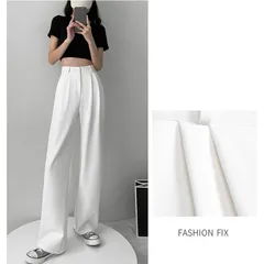 ストレートパンツ レディースハイウエスト 美脚 脚長  ワイドパンツ 女性 ボトムス ワイド パンツ ハイウエストパンツ ズボン 長ズボン ロングパンツ スリム スタイルアップ ウエストゴム ゆったり きれいめ hanxiner01