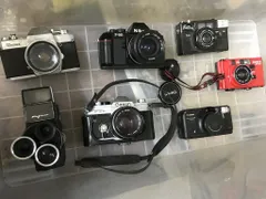 ★　【ジャンク品　動作不明　現状渡し】　まとめて　昭和レトロ　フィルムカメラ　NIKON　フジフィルム　fujica　canon　TOPCON　写真
