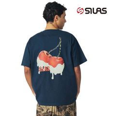 サイラス tシャツ Tシャツ silas SILAS PIXEL CHERRY S/S TEE 110252011012 メンズ レディース ティシャツ ティーシャツ ネイビー 紺 ブランド おしゃれ チェリー さくらんぼ 半袖 ピクセル 丸首