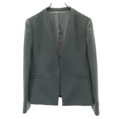 GREEN LABEL RELAXING UNITED ARROWS グリーンレーベルリラクシング ユナイテッドアローズ ノーラペル ジャケット 42 グリーングレー レディース 古着