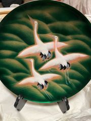 鶴　飾り皿