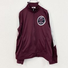 古着 used　長袖トラックジャケット　ジャージ　ワンポイント　HMS　ダンス　ボルドー　ワンポイント　Lサイズ