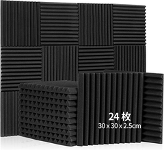 24枚 - 30X30X2.5CM 吸音材 防音材 壁 パネル 吸収用 ノイズ