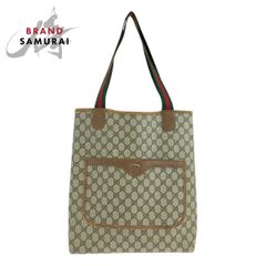 GUCCI グッチ ベージュ アイボリー GGスプリームキャンバス/レザー  