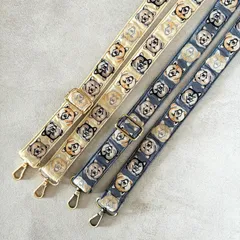 インド刺繍リボン スマホショルダー ショルダーストラップ ショルダーベルト 犬 dog