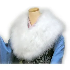 新品未使用品　成人式・振袖にふわふわ可愛いフェザーショール・ストール（マラボー）和洋兼用