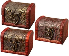 elrin アンティーク 風 ボックス 小箱 ミニ 収納 レトロ 小物入れ 木箱 収納ボックス アクセサリー入れ( Aセット)