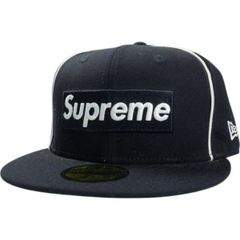 Size【7　1/2(L)】 SUPREME シュプリーム 17SS Box Logo Piping New Era Cap Black ニューエラーキャプ 黒 【中古品-良い】 20822260