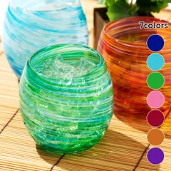 琉球ガラス　美ら海タルグラス　220ml　贈り物・ギフト　自宅用・来客用　作者：源河源吉　沖縄県の工芸品　Ryukyu glass  Genka Genkichi  Okinawa craft