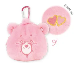 ティ 【送料無料】【ケアベア】【CAREBEARS】カラビナ付きぬいぐるみファスナーポーチ【ラブアロットベア】【クマ】【動物】【アニマル】【アメキャラ】【ポーチ】【ケース】【小物入れ】【コインケース】【小銭入れ】【収納】【雑貨】【グッズ】【かわいい】