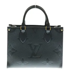 LOUIS VUITTON (ルイヴィトン) オンザゴーPM モノグラム アンプラント ノワール エンボスレザー 2WAY ハンド ショルダー トートバッグ ゴールド金具 ブラック M45653